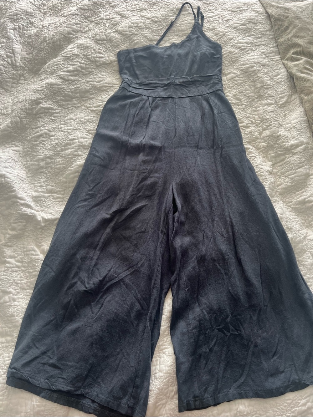 One-Shoulder Wide-Leg Jumpsuit in Blu